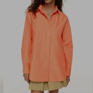 Sail Poplin Sunset Orange Oversized Shirt